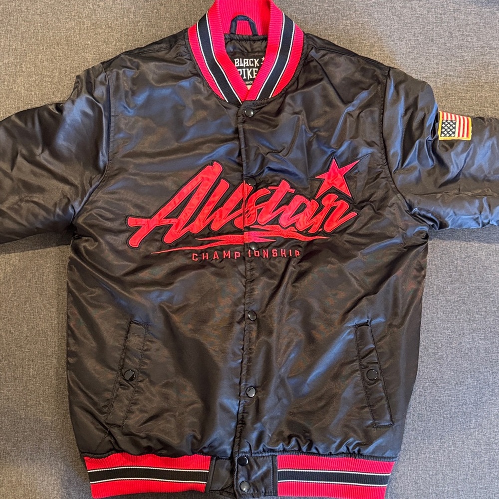 Black PXL Allstar Men's Bomber Jacket - Black and Red
